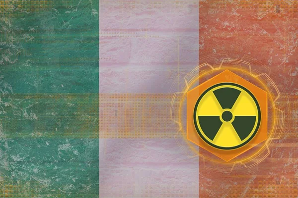Ireland radioactive threat. Radiation hazard concept.