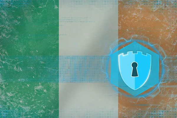 Ireland network security. Electronic protection concept.