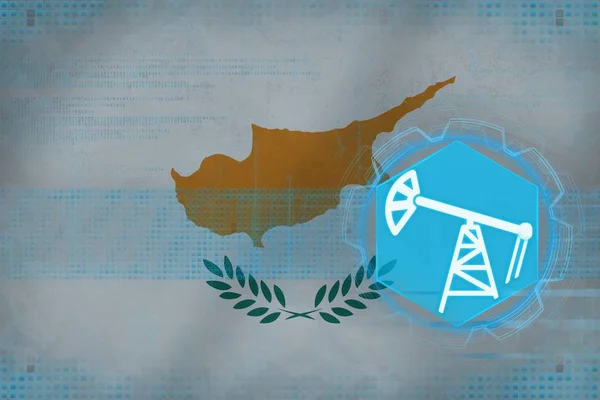 Cyprus oil industry. Oil extraction concept.