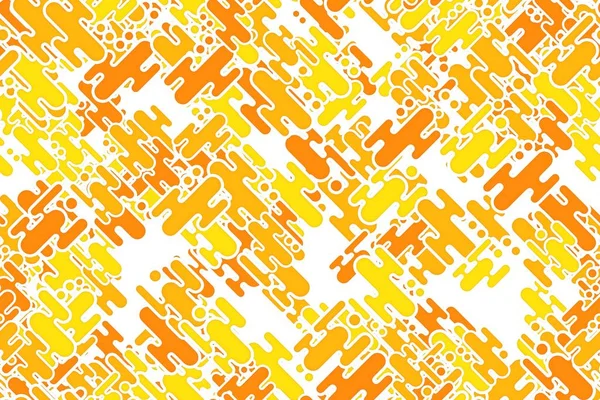 Seamless repeating orange dots and shapes geometry wrapping pattern