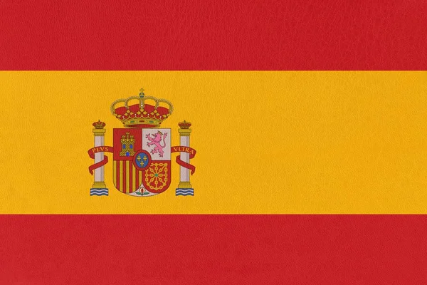 Vintage Spain flag  on leather — Stock Photo, Image