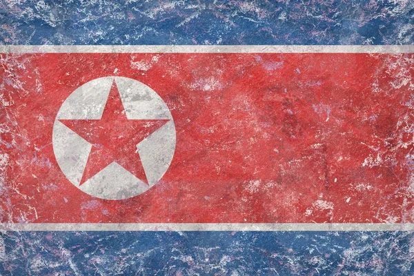 Bandeira da República Popular Democrática da Coreia (Coreia do Norte) — Fotografia de Stock