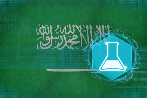 Saudi Arabia chemistry. Chemical production concept.