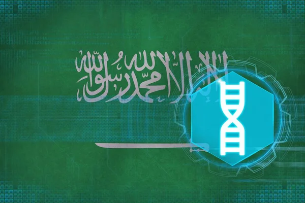 Arábia Saudita engenharia genética. Conceito de ADN . — Fotografia de Stock