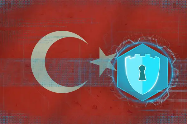Seguridad Red Turquía Concepto Defensa Electrónica — Foto de Stock