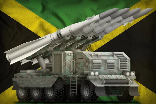 Тактична балістична ракета з арктичним камуфляжем на Ямайці. 3d Illustration — стокове фото
