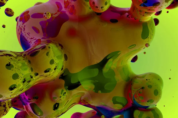 Textura abstrata de sabão brilhante vívido como bolhas de gradiente - ilustração 3D do modelo de design de fundo — Fotografia de Stock