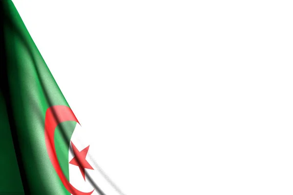 Schöne isolierte Foto von Algerien Flagge hängt in der Ecke - Attrappe auf weiß mit Platz für Inhalte - jedes Fest Flagge 3D-Illustration — Stockfoto