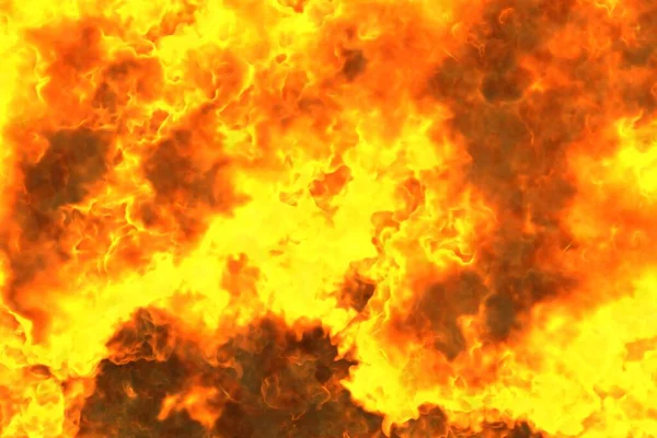 Abstrakter Hintergrund - kosmische Feuerexplosion Textur, Feuer 3D Illustration — Stockfoto