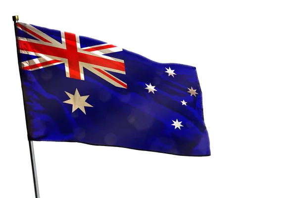 Bandera de Australia ondeando sobre fondo blanco claro aislado . — Foto de Stock