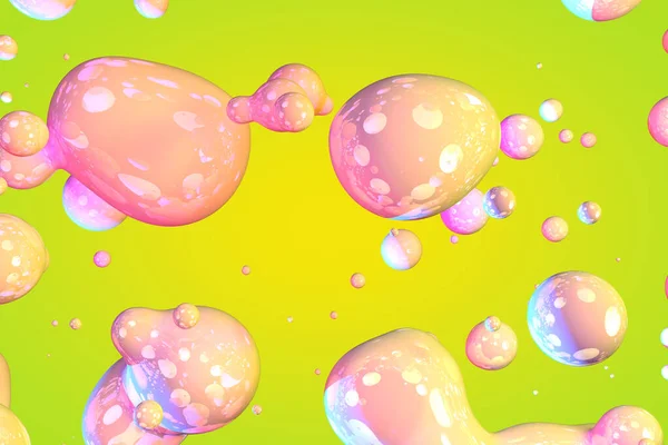Lebendig glänzende Seife wie Gradienten Flüssigkeit oder Schleim abstrakten Hintergrund 3D-Illustration - Hintergrund-Design-Vorlage — Stockfoto