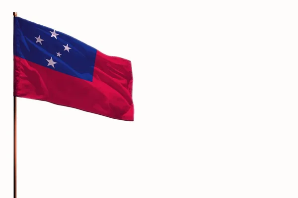 Aleteo Samoa bandera aislada sobre fondo blanco, maqueta con el espacio para su contenido . — Foto de Stock