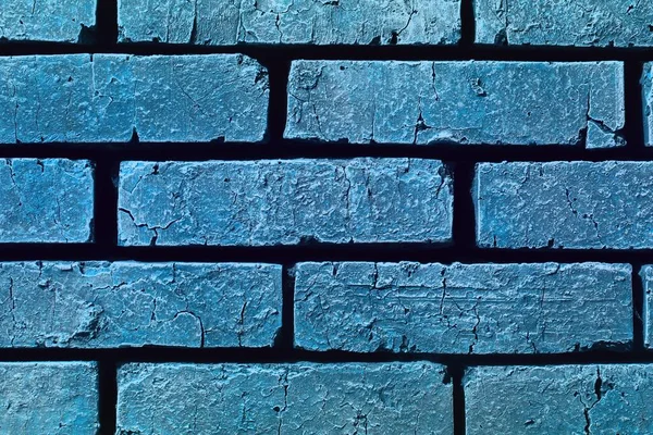 Açık mavi eski tuğla duvar dokusu - harika soyut fotoğraf arkaplanı — Stok fotoğraf