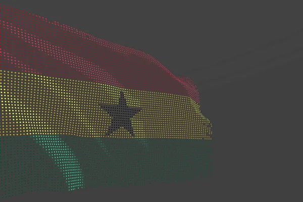 Gana 'nın gri arkaplanda parlayan noktalardan oluşan güzel dijital resmi - herhangi bir olay 3d illüstrasyon işareti — Stok fotoğraf
