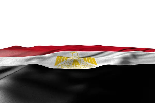 Niedliche Attrappe der ägyptischen Flagge lag mit perspektivischer Ansicht isoliert auf weiß mit Platz für Inhalte - jede Feier Flagge 3D-Illustration — Stockfoto