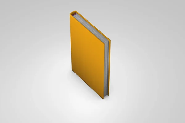 Simples livro dourado detalhado fechado, conceito de conhecimento destacado isolado em fundo cinza, objeto de ilustração 3d — Fotografia de Stock