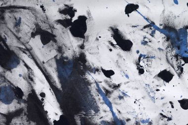 Arkaplan kullanımı için eski mavi boya bezi, renk lekeleri ve lekeli kumaş tasarımı.