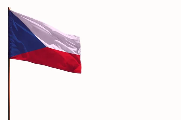 Fluttering Czechia isolado bandeira no fundo branco, mockup com o espaço para o seu conteúdo . — Fotografia de Stock