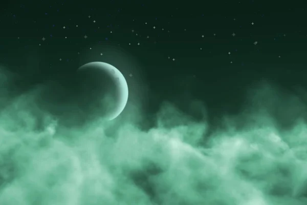 Cosmic haze with moon with stars design abstract background for art purposes — Stock Photo, Image