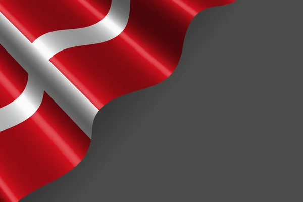 Flag Denmark Isolated Grey Background Vector Illustration Flag Independence Day — 스톡 벡터