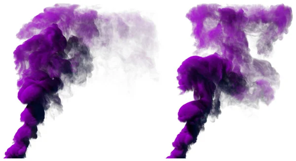 3D ilustrace objektu - pěkný fialový sloup kouře izolované na bílé barvě — Stock fotografie