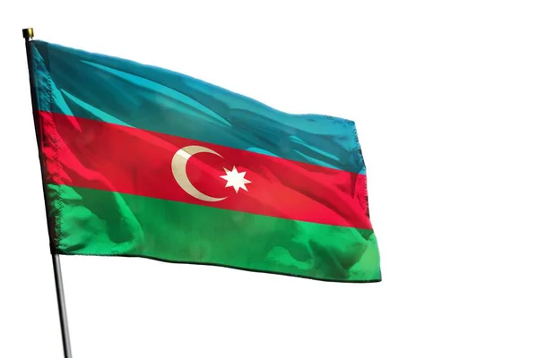 Fluttering Azerbaijan flag on clear white background isolated. — Stock Photo, Image