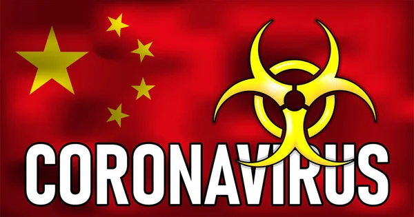 Coronavirus Fight China Vector Conceptual Medical Industry Illustration Biohazard Sign — 스톡 벡터