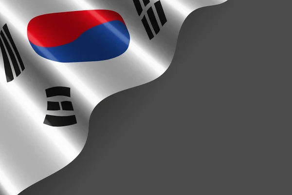 Korejská Vlajka Jižní Korea Izolovaná Šedém Pozadí Vektorová Ilustrace Pro — Stockový vektor