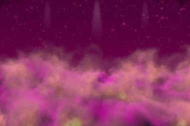 Projektörlü kozmik sis kavramı herhangi bir tasarım amacı için yaratıcı soyut arkaplan