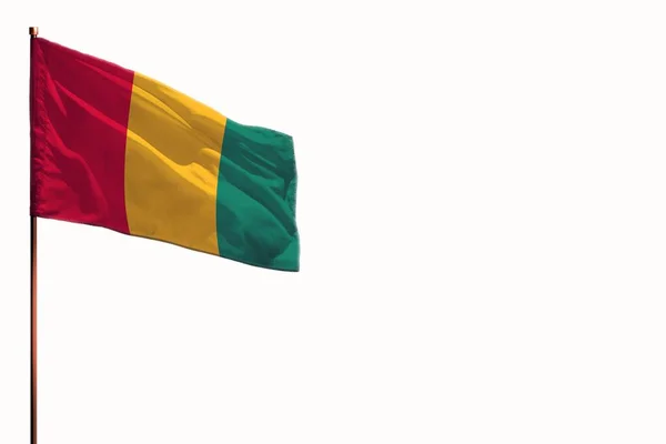 Bandera Guinea Ondeando Aislada Maqueta Con Lugar Para Texto Sobre — Foto de Stock