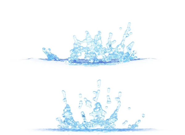 Seitenansichten Von Cool Water Splash Illustration Mockup Isoliert Auf Weiß — Stockfoto