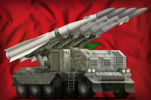 Tactische Korte Afstand Ballistische Raket Met Arctische Camouflage Marokkaanse Vlag — Stockfoto