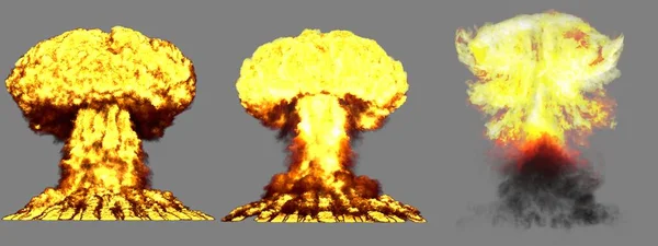 Огромных Высоких Детализированных Различных Фаз Взрыв Грибных Облаков Атомной Бомбы — стоковое фото