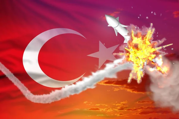 Strategische Rakete Der Luft Zerstört Türkisches Überschallabwehrkonzept Raketenabwehr Militärisch Industrielle — Stockfoto