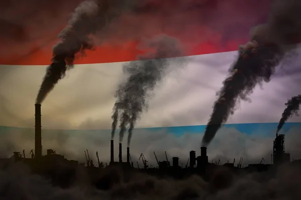 Pollution Sombre Lutte Contre Changement Climatique Concept Illustration Industrielle Tuyaux — Photo