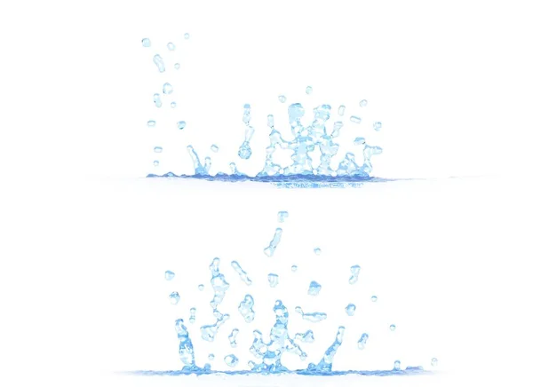 Widoki Boczne Pięknej Wody Splash Ilustracja Makieta Izolowana Białym Celów — Zdjęcie stockowe