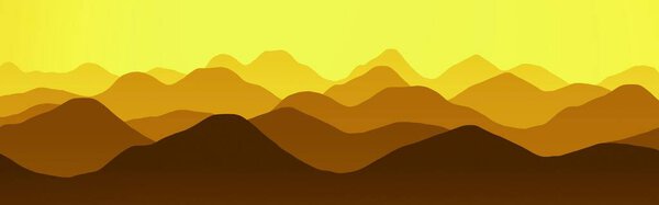 amazing mountains ridges in sunset time digitally drawn texture background illustration