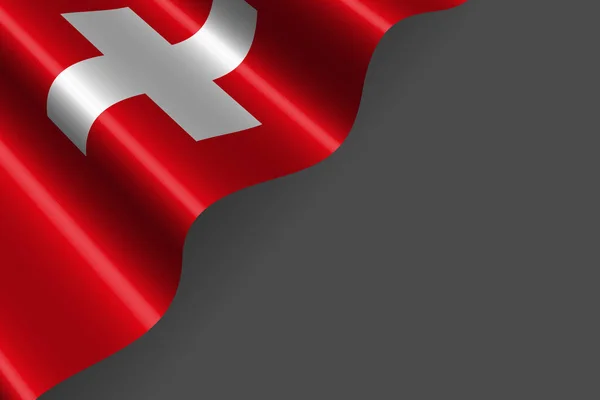 Bandera Suiza Aislada Sobre Fondo Gris Ilustración Vectorial Para Día — Archivo Imágenes Vectoriales