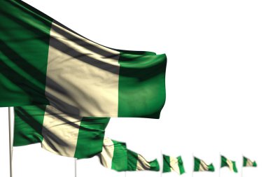 Güzel Nijerya izole edilmiş bayraklar, yumuşak odaklı bir görüntü ve içerik için alan - herhangi bir bayrak 3d illüstrasyonu