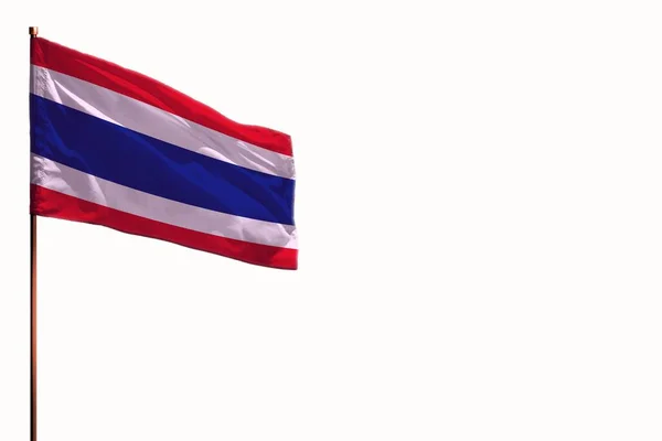 Fluttering Thailand Flag Isolated Mockup Place Your Text White Background — Stock Photo, Image