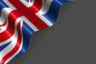 Birleşik Krallık bayrağı (İngiltere) bayrak, kırmızı, beyaz bayrak renginde gri arkaplan vektör illüstrasyonunda izole edilmiştir.