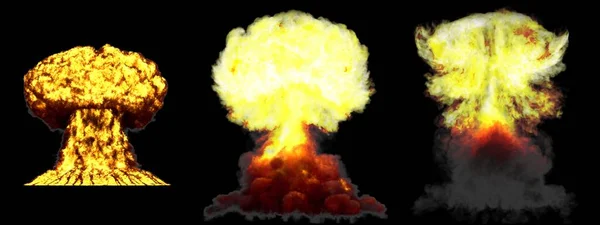 Grandes Detalhadas Fases Diferentes Explosão Nuvem Cogumelo Bomba Fusão Com — Fotografia de Stock