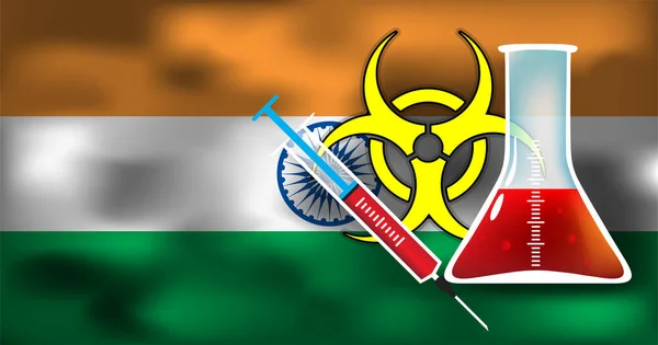 Infezione Virus Batteri Minaccia India Concetto Medico Vettoriale Illustrazione Segno — Vettoriale Stock