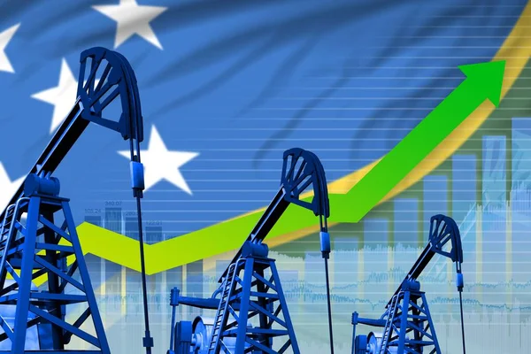 Ölindustrie Konzept Der Salomonen Industrielle Illustration Wachsende Grafik Auf Dem — Stockfoto
