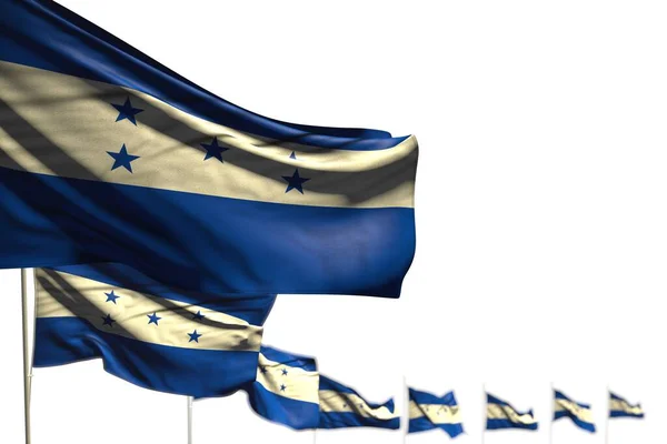 Красивые Флаги Гондураса Размещены Диагонали Фото Боке Место Текста Любая — стоковое фото