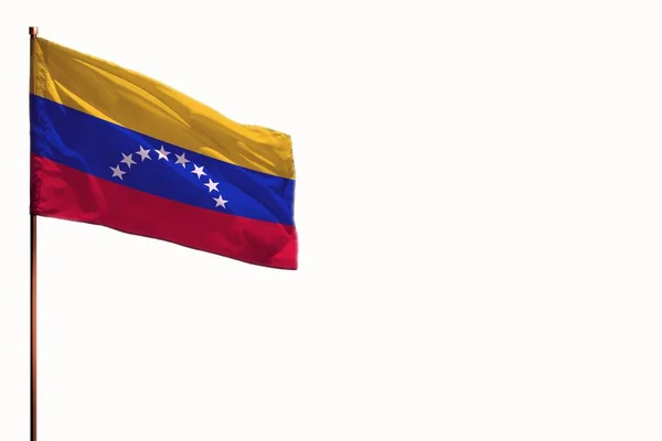 Fluttering Venezuela Flag Isolated Mockup Place Your Text White Background — Stock Photo, Image