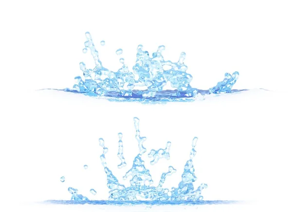 Zijaanzichten Van Prachtige Waterplons Illustratie Mockup Geïsoleerd Wit Creatieve Illustratie — Stockfoto