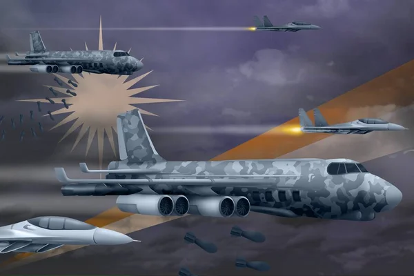 Ilhas Marshall Bombardeiam Conceito Ataque Aéreo Aviões Guerra Modernos Das — Fotografia de Stock