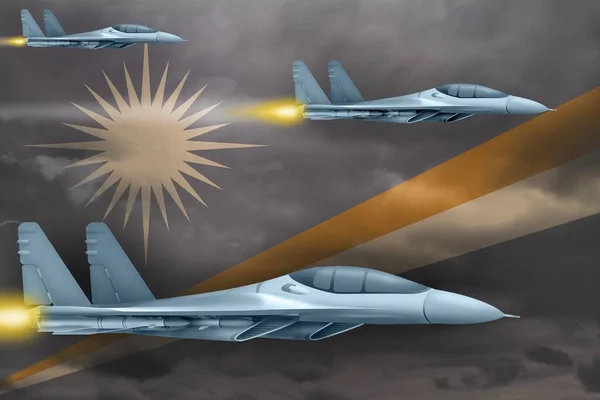 Σχέδιο Αεροπορικής Επίθεσης Των Νήσων Μάρσαλ Σύγχρονα Πολεμικά Αεροπλάνα Επιτίθενται — Φωτογραφία Αρχείου