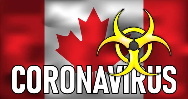 Coronavirus Fight Canada Vector Conceptual Medical Industry Illustration Biohazard Sign — 스톡 벡터